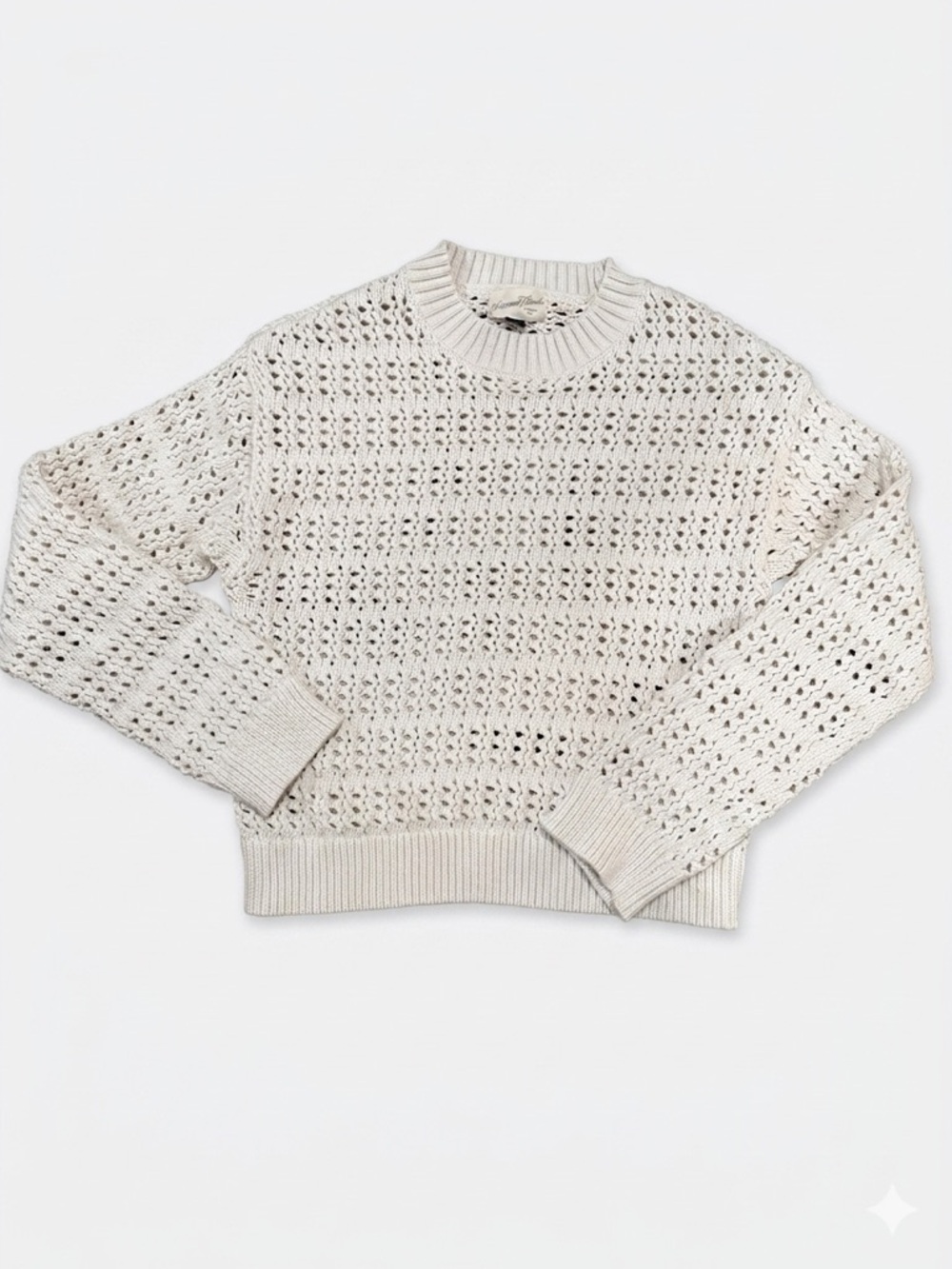 Universal Thread Women’s Cream Open Knit Crochet Sweater - Size Small